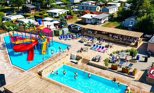 Kinderslideproject op Eurocamp-Spreewaldtor in Duitsland