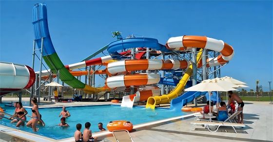 ODM Kinderen pretpark zwembad apparatuur glasvezel speelgoed waterslippen
