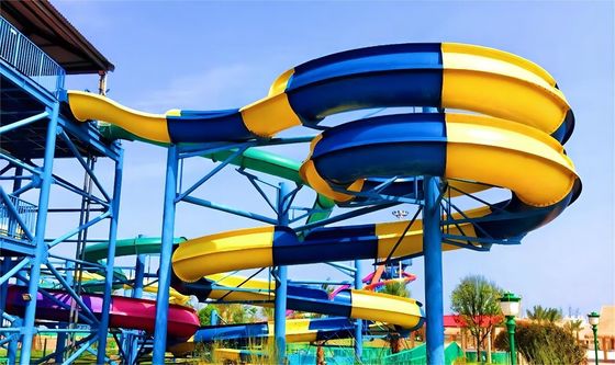 Goede prijs. 4 Rijders Glasvezel Waterpark Glijbaan Outdoor Amusement Waterpark Games Rides online