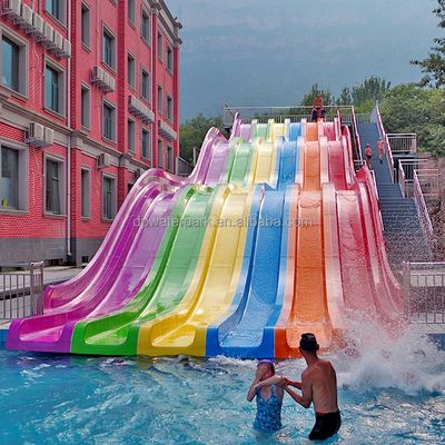 Goede prijs. Commercial Fiberglass Rainbow Racing Slide with 10m Height 43m Length and 8-10mm Thickness for Water Parks online