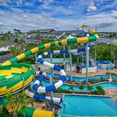 Goede prijs. Customized Colorful Fiberglass Water Park Slide for Resort Hotels Ending with Pool online