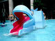 Het Zwembaddia van de jonge geitjesmini pool slide whale frog Gestalte gegeven Glasvezel