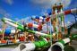 OEM Outdoor Amusement Park Kinders Games Water Rides Glasvezel Glijbaan te koop