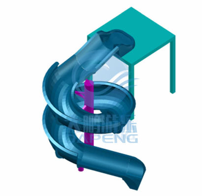 OEM 3,3 meter glasvezel waterpark zwembad glijbaan - Blauw