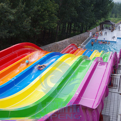Goede prijs. 6 het Rennen van Mat Racer Water Slide Rainbow van de stegenglasvezel de Hoogte van Waterdia's 10m online