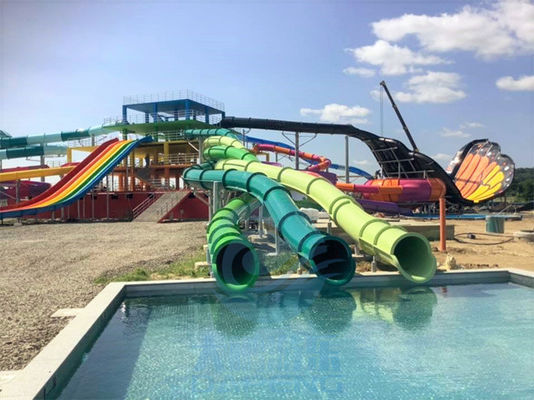 Goede prijs. Aqua Park Triple Twist Water-Dia Openlucht10m Glasvezel Aangepaste Kleur online
