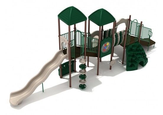 OEM Outdoor Playground Equipment Groene boom speelhuis met glijbaan