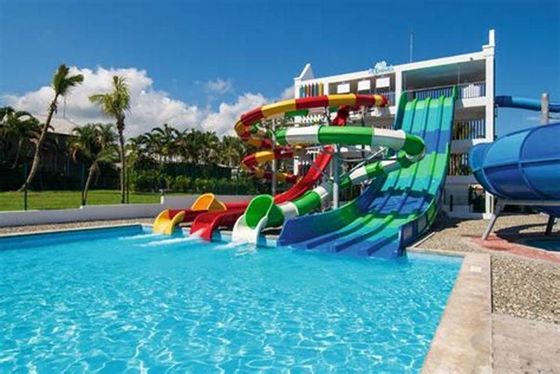 3 personen 18,5 kW glasvezel waterglijbaan voor water amusement waterpark