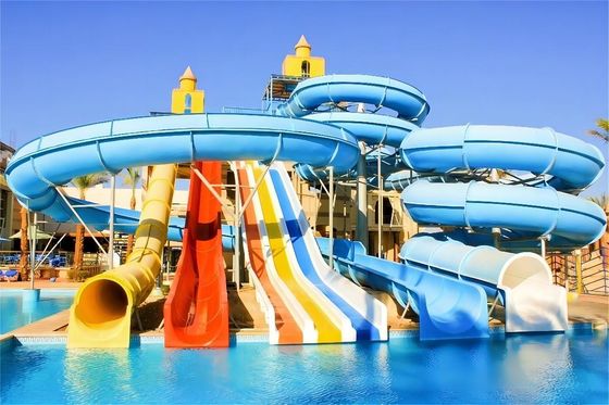 Goede prijs. 8 m hoogte waterpark glijbaan Ondergrondse zwembad apparatuur online