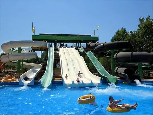 Volwassenen waterpark speeltuin apparatuur amusement glasvezel glijbanen