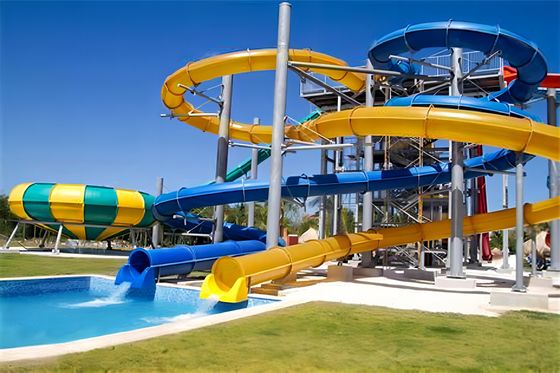Goede prijs. Outdoor waterpark games apparatuur Grote vuurglas glijbanen online