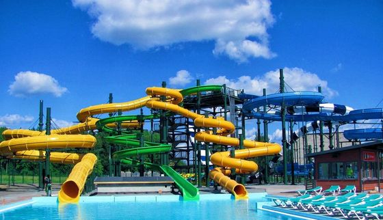 Goede prijs. Buitenzwembad Kinderen spelen apparatuur Glasvezel waterglijbaan in het park online