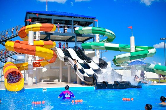 Leuke kinderen water glasvezelslide voor commercieel zwembad