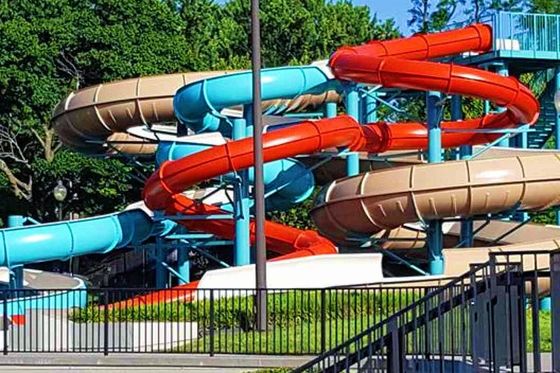 Grote openlucht waterpark van glasvezel Kinderen spelen amusementsritten speeltuin glasvezel waterglijbanen voor kinderen