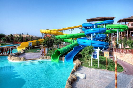 Waterpark speeltuin zwembad Spelletjes Water glasvezel Spiral glij set