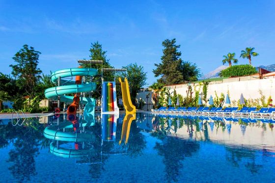 Goede prijs. 5-12 M Breed zwembad Spelen Waterpark Glijbaan Voor volwassenen 18,5 kW Vermogen online