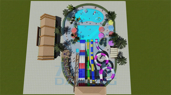 Goede prijs. Waterpark speeltoestellen met Aqua glasvezel waterglijbaan voor kinderen online