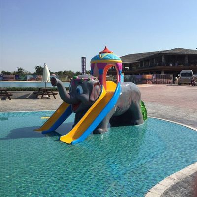 Aquapark zwembad Glasvezel uitrusting Olifanten waterglijbaan voor kinderen Achtertuin