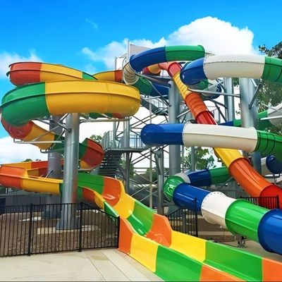 Goede prijs. Kleine buitenzwembad Glasvezel waterglijbaan voor waterpark online
