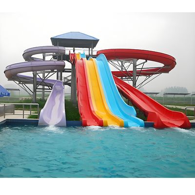 Waterglijbaan van glasvezel Voor verkoop Buiten zwembad Waterpark apparatuur Spiraal open gesloten glijbaan Gebruik voor kinderen en volwassenen