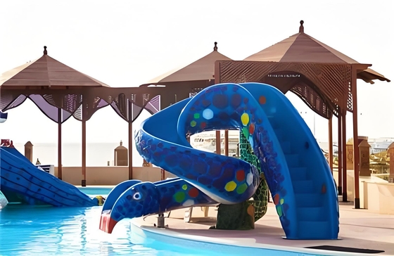 Goede prijs. Glasvezel water splash zwembad glijbaan waterspeelplaats waterpark dieren set olifant slang regenboog zwembad glijbaan voor kinderen online