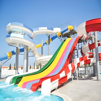 Glasvezel waterglijbaan voor kinderen en volwassenen, spiraalglijbaan, geschikt voor resorts, hotels, waterparken, lange levensduur, aangepaste afmetingen