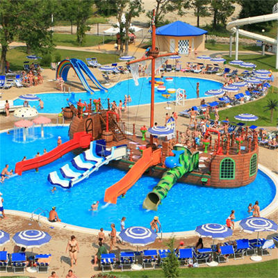 Populair Kinderen Aqua Park Water speeltuin Piraterij zwembad glijbanen Met Splash Pads