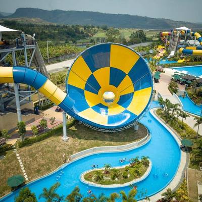 Goede prijs. Outdoor Fiberglass Water Park Slide with 6-8mm Thickness and 10 Years Service Life in Customized Size online
