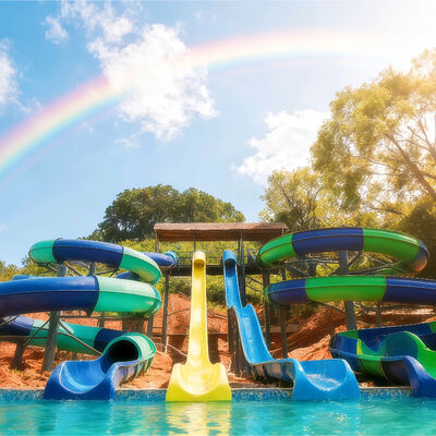 Goede prijs. Open spiraal waterglijbaan combinatie glasvezel ritten spel gebruik voor buitenshuis gezinszwembad aquapark aangepast 2D ontwerp online