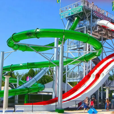 Goede prijs. Amusement Water Slide Combination 8-10mm Fiberglass Color Customizable For Water Parks And Swimming Pools Lifespan Over 10+ Years Old online