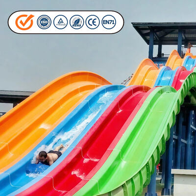 Goede prijs. Glasvezel Regenboog Racing Glijbaan Waterpark Apparatuur Zwembad Glijbaan Over 3 Banen Voor Volwassenen Waterspel 100KG Capaciteit online