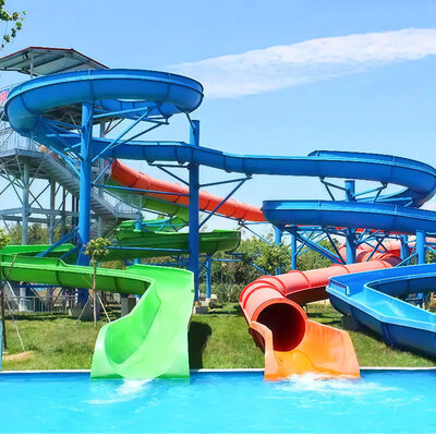 Goede prijs. Waterpark Dubbele Gesloten Spiraal Combo Glijbaan Glasvezel voor Aquaparken Zwembaden Volwassenen Kinderen online