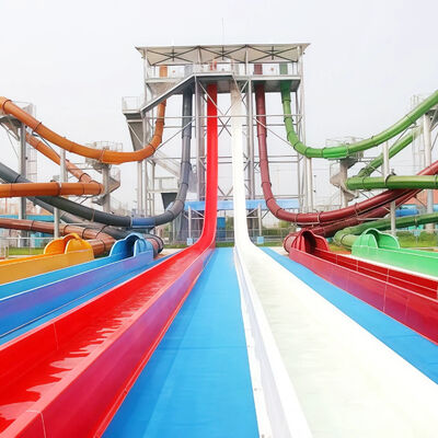Goede prijs. Commerciële hoge snelheid glasvezel waterglijbaan Waterpark Thrill-Ride Racing Glijbaan Duurzaam voor zwaar gebruik online