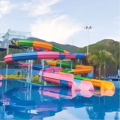 Commercial Adult Fiberglass Spiral Water Slide Combo Heavy-Duty Anti-Uv For Amusement Parks