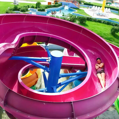 Open Spiral Waterpark Glijbaan Glasvezel Op Maat Volwassen Attractie Voor Commercieel Gebruik