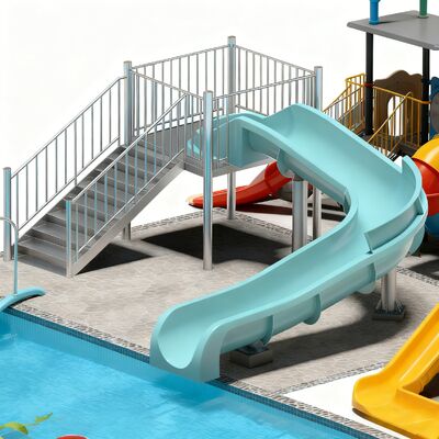 1.4m Open glasvezel zwembad glijbaan Volwassen kind water spel apparatuur voor commerciële waterparken te koop