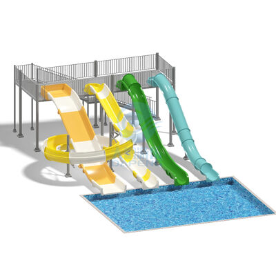 kwaliteit Commerciële Waterglijbanen 4m Hoogte Glasvezel Waterpark Attracties Gebruikt Voor Waterpark Resort Pretpark Fabriek