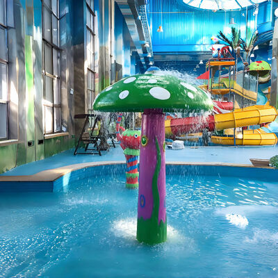 1.8/2.0m Height Mushroom Fiberglass Water Play Features Water Playground Toys Swimming Pools For Kids