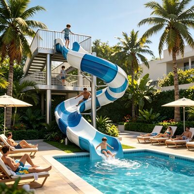 kwaliteit Premium kwaliteit Spiraal Open Glasvezel zwembad Waterglijbaan Voor Resort En Aqua Park Project Fabriek