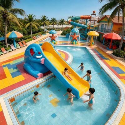 kwaliteit Elephant thema kinderen water speelapparatuur voor kinderen waterpark splash pad en zwembad Fabriek