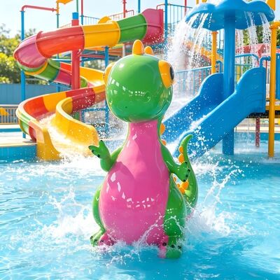 Kleurrijke dinosaurus thema kinderen water spel apparatuur voor buiten splash pad en water park plezier