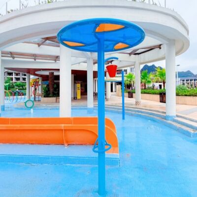 Glasvezel waterpark roteerbare water speelapparatuur van roestvrij staal voor kinderen waterpark splash pad resort