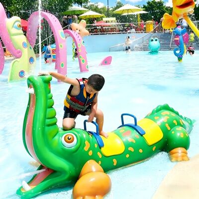 Animal And Cartoon Shape Glasvezel Water Speelapparatuur Voor Waterpark Splash Pad Kinderbad