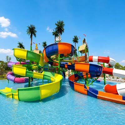 Professionele grootschalige glijbaan van glasvezel waterpark voor commercieel resort en hotel