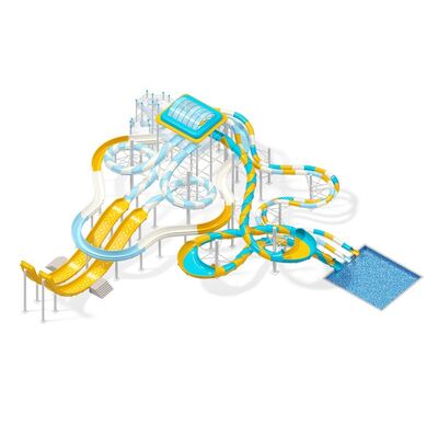 Goede prijs. Commerciële 12m hoogte waterglijbaan glasvezel regenboog kleur waterpark apparatuur volwassen spel online