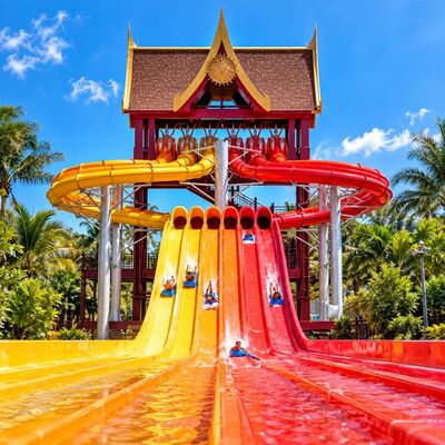 kwaliteit Octopus glasvezel waterglijbaan combinatie Multi Lane Custom Color Ride System Voor waterparken Fabriek