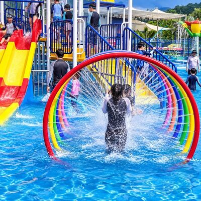 Goede prijs. Regenboog Ring Splash Pads Water Spel Equipment Glasvezel Spray Interactieve functie Voor kinders zwembad online