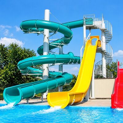 kwaliteit Water Slide Combinatie Custom Fiberglass Glijbanen Voor Zwembad Waterpark Met CE Fabriek
