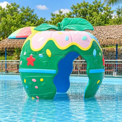 Custom Fiberglass Apple House Theme Water park Equipment for Outdoor Splash Pad Projects
