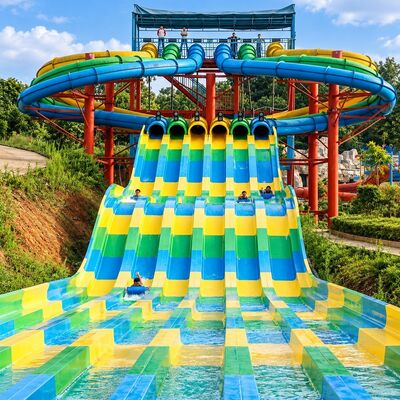 Goede prijs. Hoogplatform Octopus Waterglijbaan Glasvezel Meerdere rijstroken Waterglijbaan Voor waterparken met racen online